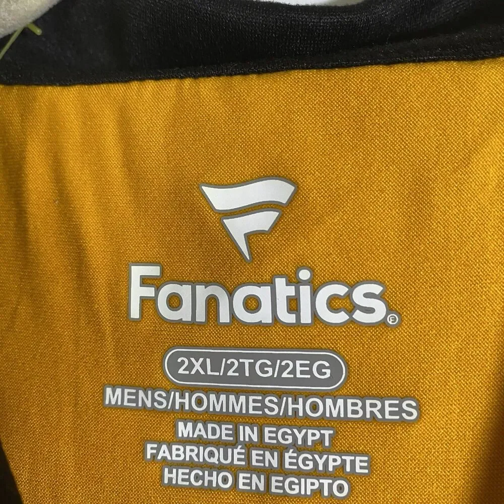 Men’s Pittsburgh Steelers Black Yellow Polo Shirt Mens 2XL Fanatics